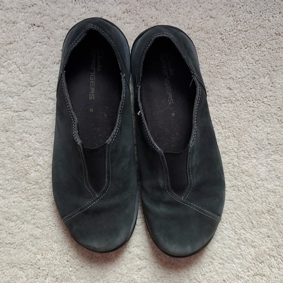 Clarks Shoes - Clarks Springers Suede Slip-Ons